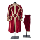 1730s Tudor King Prince Costume - Halloweez Noble Regent Suit | Men’s Red Velvet Uniform - Halloweez